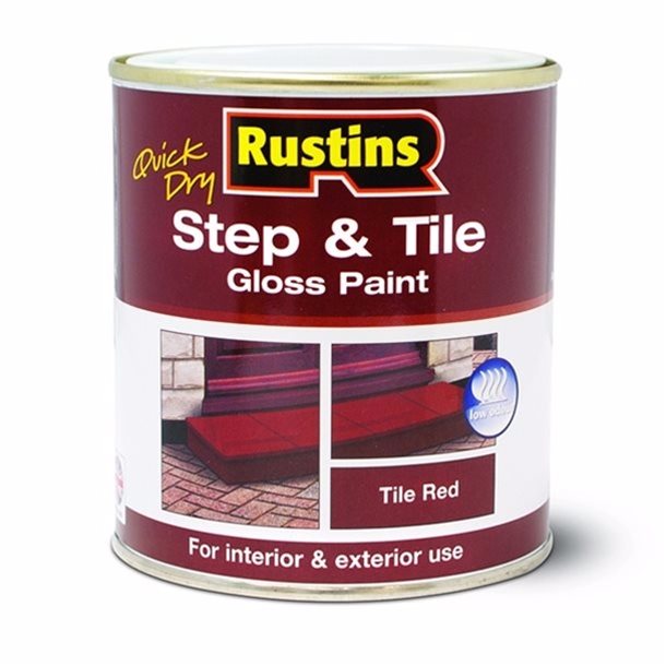 Rustins Quick Dry Step & Tile Paint Gloss Tile Red 250ml