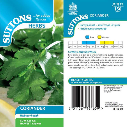 Suttons Herbs Coriander Seeds