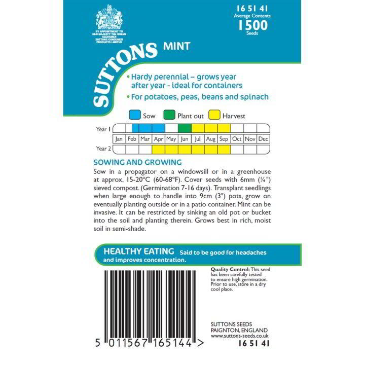 Suttons Herbs Mint Seeds