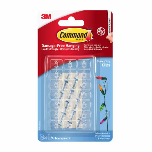 Command Clear Indoor Decorating Clips 20 Pack