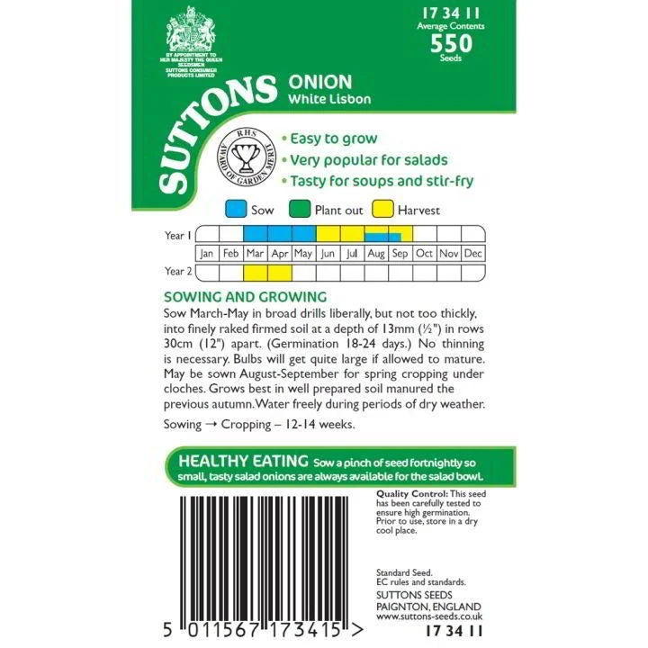 Suttons Spring Onion White Lisbon Seeds