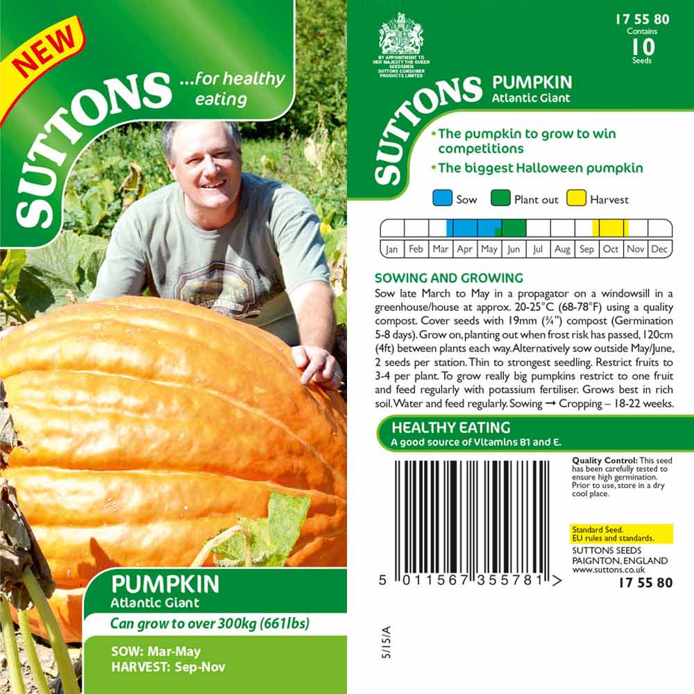 Suttons Pumpkin Atlantic Giant Seeds