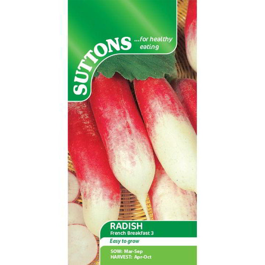 Suttons Radish French Breakfast 3 Seeds