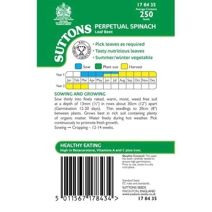 Suttons Perpetual Spinach Leaf Beet Seeds