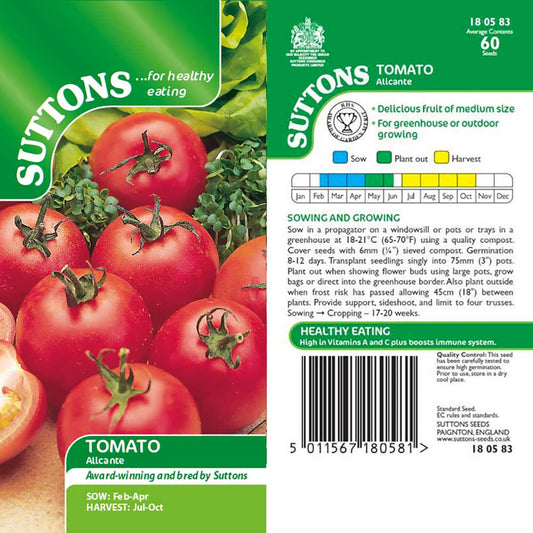 Suttons Tomato Alicante Seeds