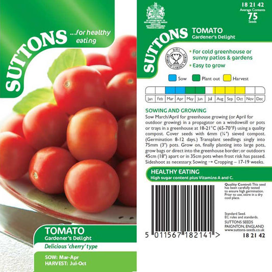 Suttons Tomato Gardener's Delight Seeds