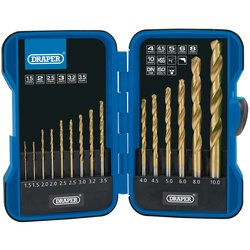 Draper 18549 Titanium High Speed Steel Drill Bits 15 Piece Set