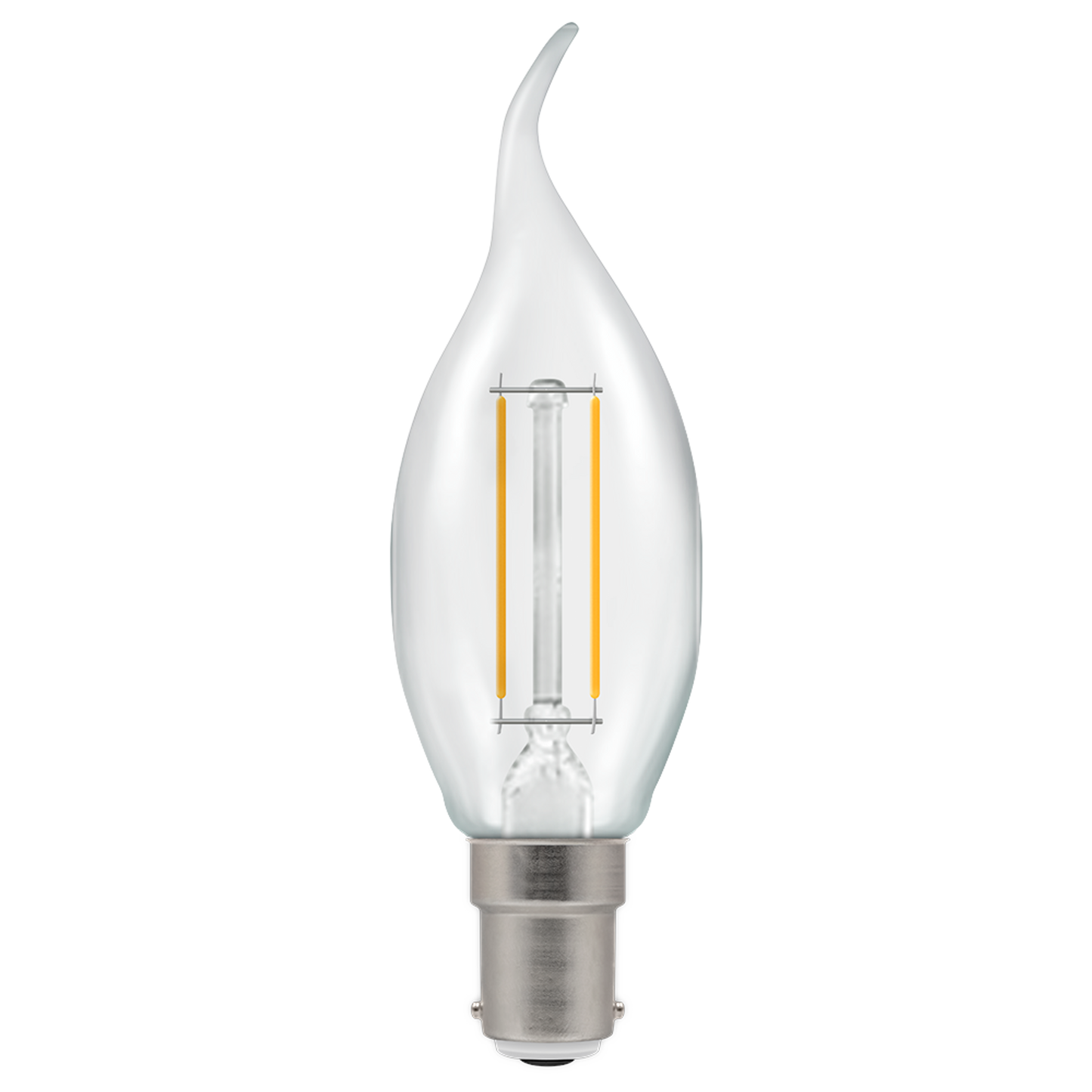 Crompton Dimmable LED SBC 40W Clear Bent Tip Candle Warm White Bulb