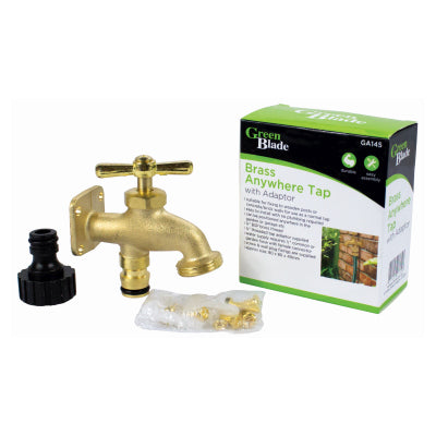 Green Blade Brass Anywhere Tap with Adaptor