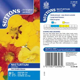 Suttons Nasturtium Jewel Mix Seeds