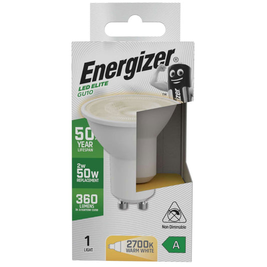 Energizer A Rated LED GU10 50W Warm White Bulb