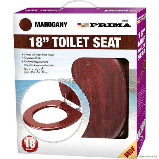 Prima 18" Mahogany MDF Toilet Seat