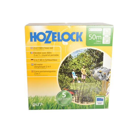 Hozelock 2477 60m 2 in 1 Hose Reel with 50m Hose
