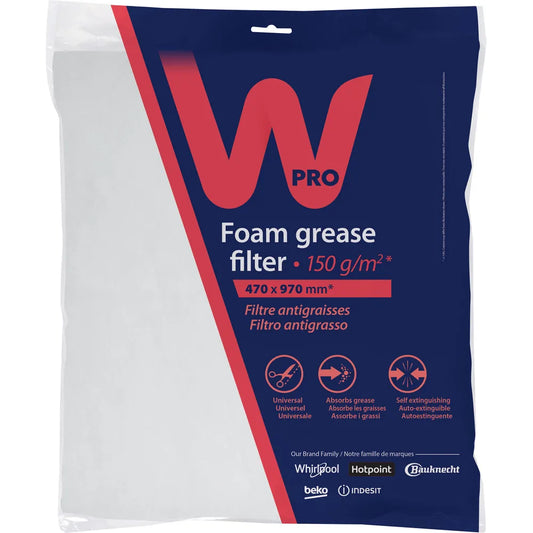 WPro Universal Extractor Fan Foam Grease Filter