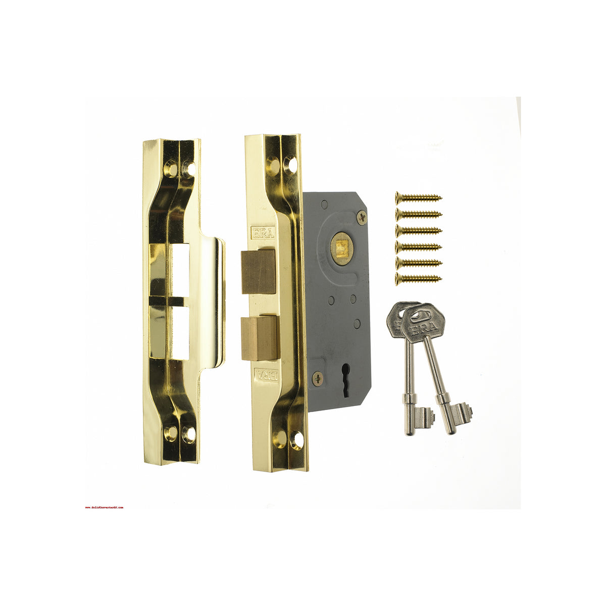 Era 387-37 Rebated 2 Lever Door Lock Brass 3"