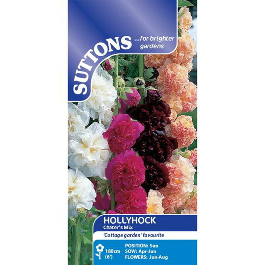 Suttons Hollyhock Chater's Mix Seeds
