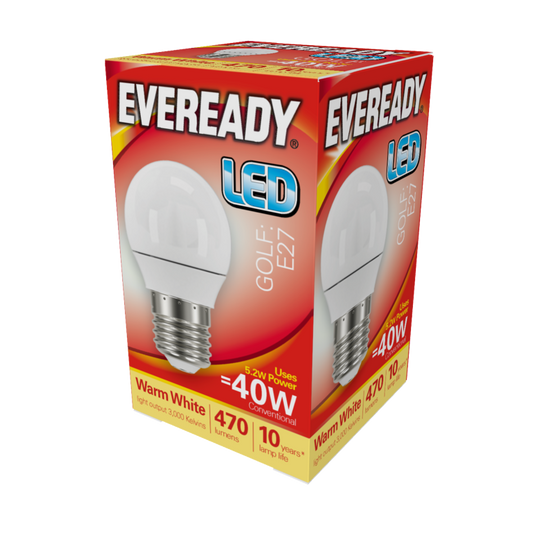 Eveready LED ES 40W Golfball Warm White Bulb