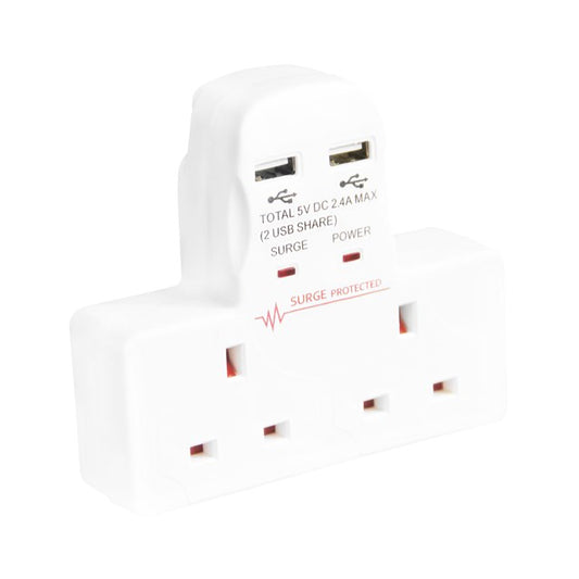 Benross Multi Socket Outlet Plug with 2 x USB Ports