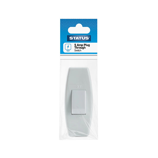 Status 5 Amp Plug Through Switch White