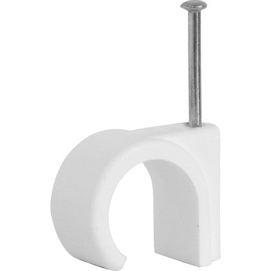 Banner White Round 8mm Cable Clips 11 Pack