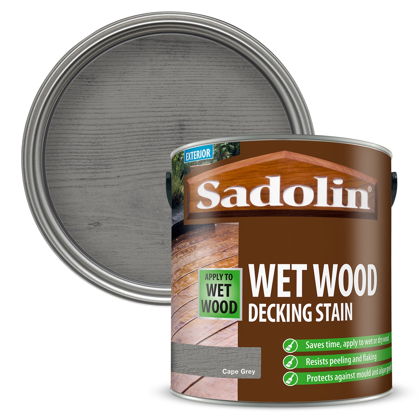 Sadolin Wet Wood Decking Stain Cape Grey 2.5L