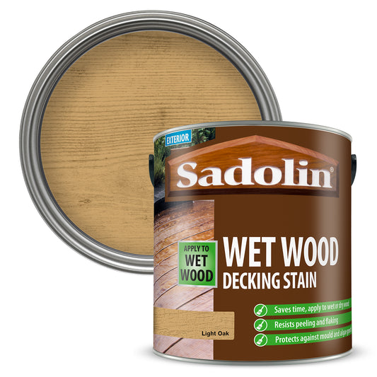 Sadolin Wet Wood Decking Stain Light Oak 2.5L