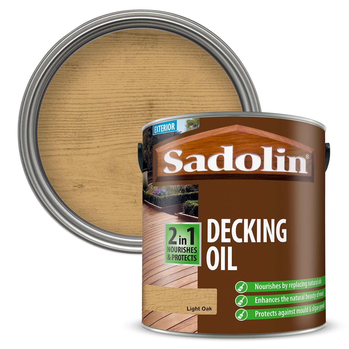 Sadolin 2 in 1 Decking Oil Light Oak 2.5L