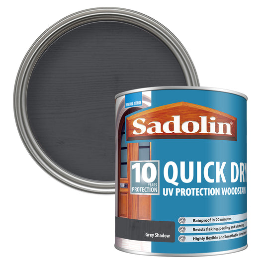Sadolin 10 Year Quick Dry UV Protection Woodstain Grey Shadow