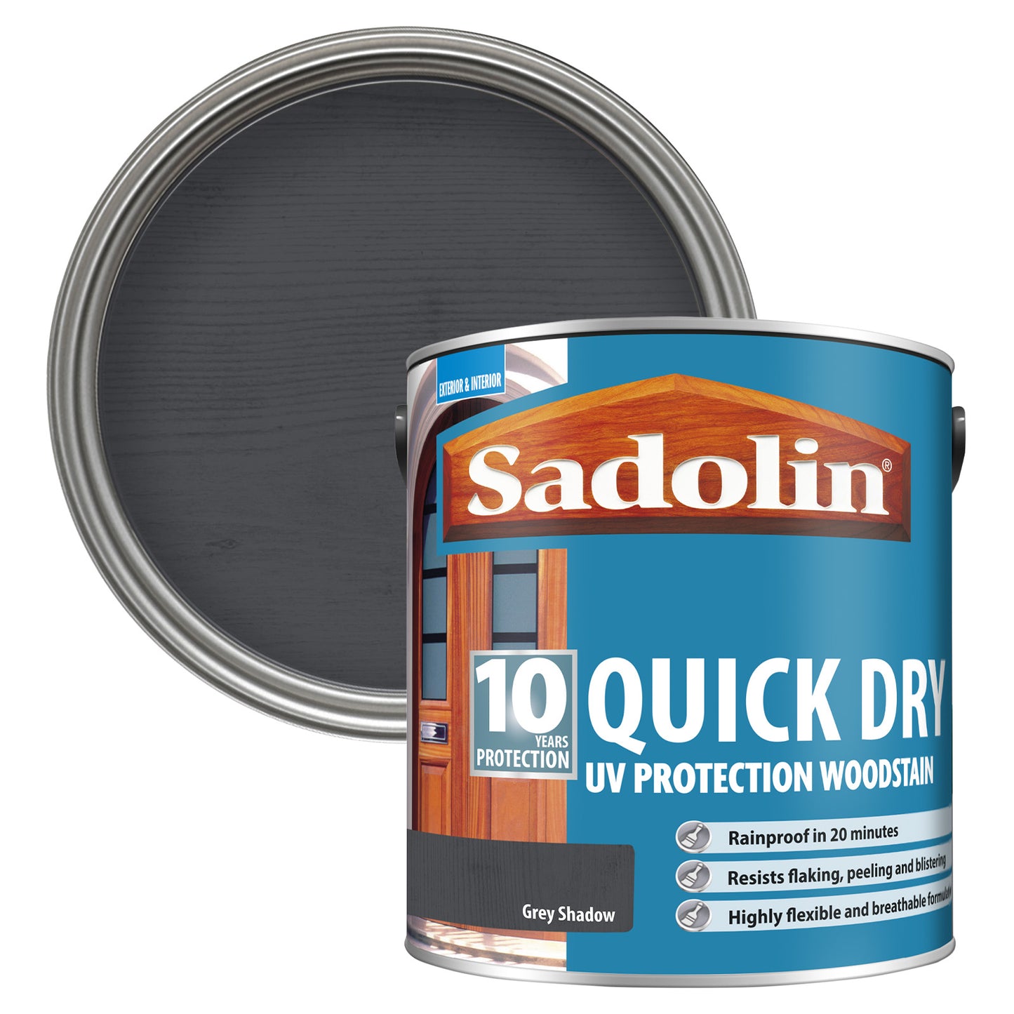 Sadolin 10 Year Quick Dry UV Protection Woodstain Grey Shadow