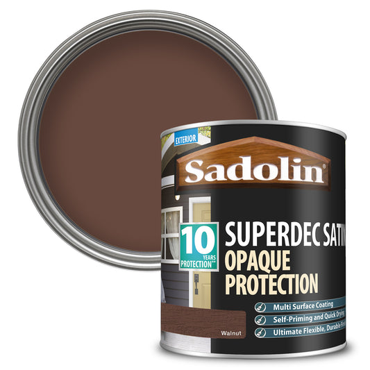 Sadolin Superdec Satin Opaque Protection Walnut 1L