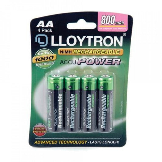 Lloytron AA Rechargeable Batteries 800mAh 4 Pack