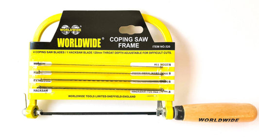 Worldwide 520 Coping Saw Frame with 5 Blades