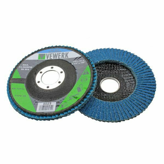 Vewerk 115mm Zirconium Flap Disc 60 Grit
