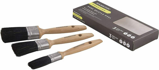 Hamilton Prestige Pure Bristle Blend Oval Paint Brush Set 3 Pack