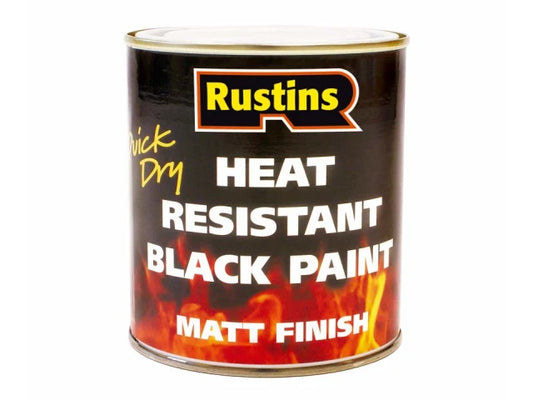 Rustins Quick Dry High Heat Matt Black Paint 250ml