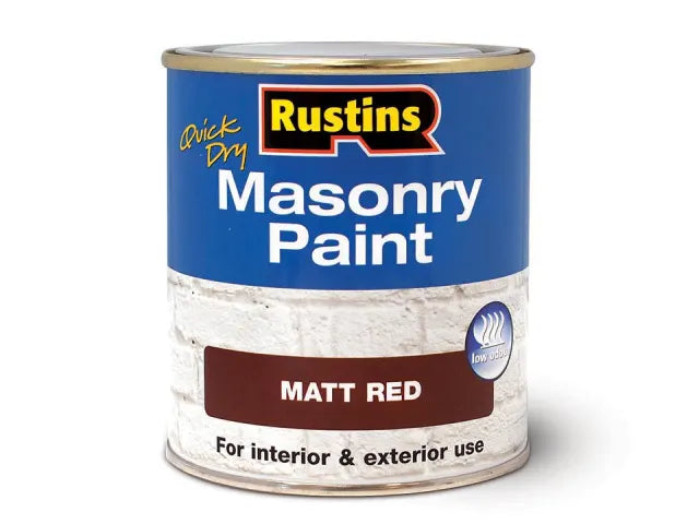Rustins Matt Red Masonry Paint 500ml