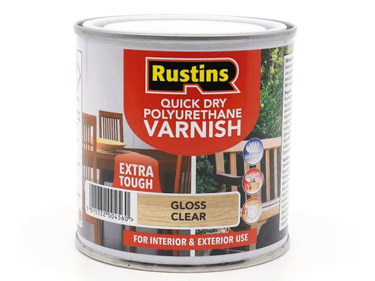 Rustins Quick Dry Polyurethane Varnish Clear Gloss 250ml