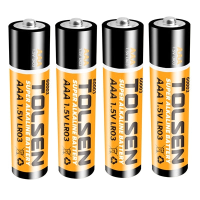 Tolsen 60003 Super Alkaline AAA Batteries 4 Pack