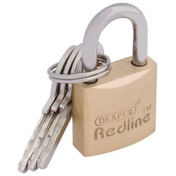 Draper Redline 68019 20mm Brass Padlock