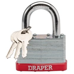 Draper Redline 68807 Steel Laminated 65mm Padlock