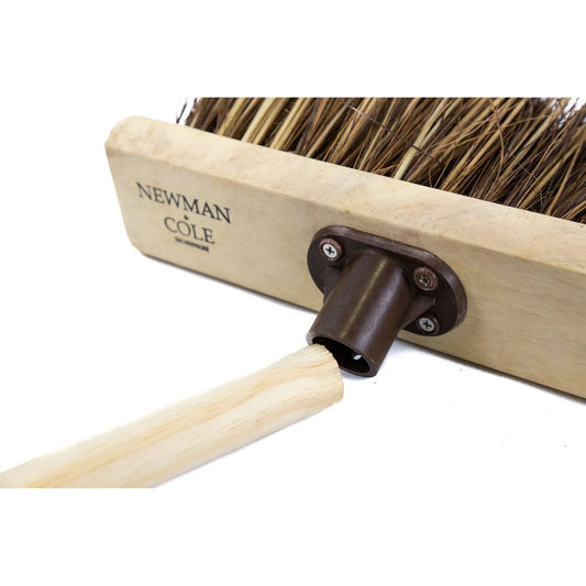 Newman and Cole 13" Bass & Cane Flat Broom Head with Shaft