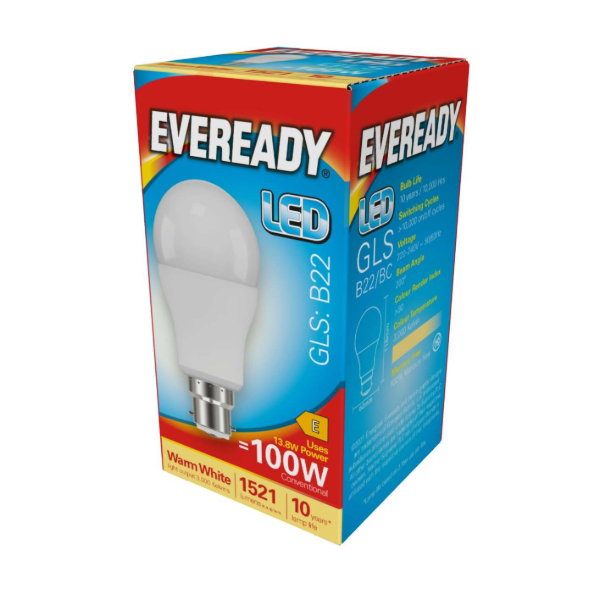 Eveready LED BC 100W Warm White GLS Bulb