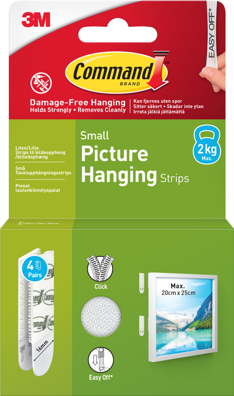 Command Small Picture Hanging Strips 4 Pack
