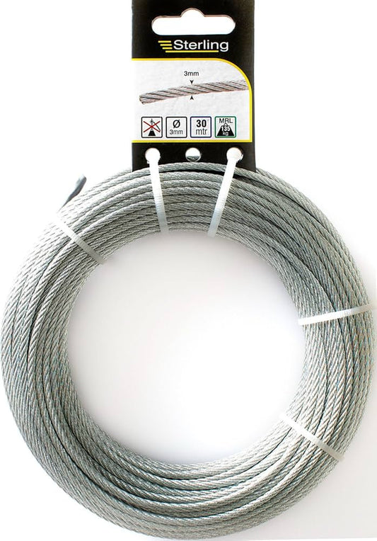 Sterling Galvanised Wire Rope 3mm x 30m