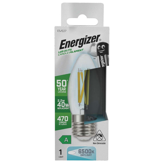 Energizer A Rated LED Clear Filament ES 40W Daylight Bulb