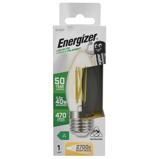Energizer A Rated LED Clear Filament ES 40W Warm White Bulb