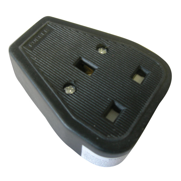 Selectric 13 Amp One Gang Black Trailing Socket
