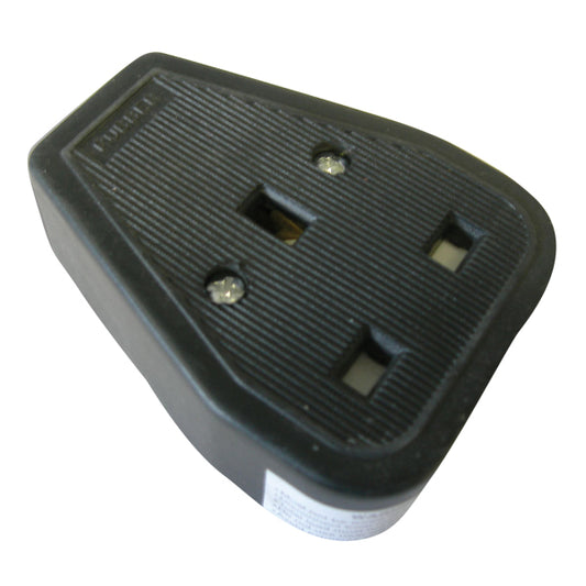 Selectric 13 Amp One Gang Black Trailing Socket