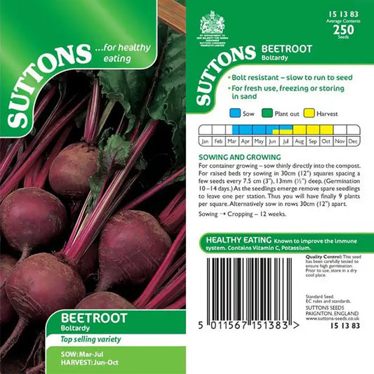 Suttons Beetroot Boltardy Seeds