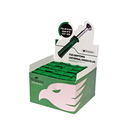 Griptorq Universal Green Wall Plugs Box of 1000